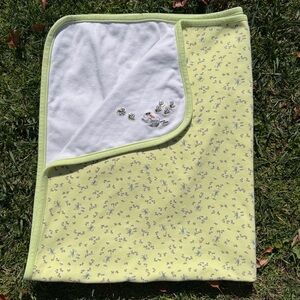 Y2K Gymboree Leapin’ Lizards Frogs Flies Lime Green Reversible Baby Blanket GUC
